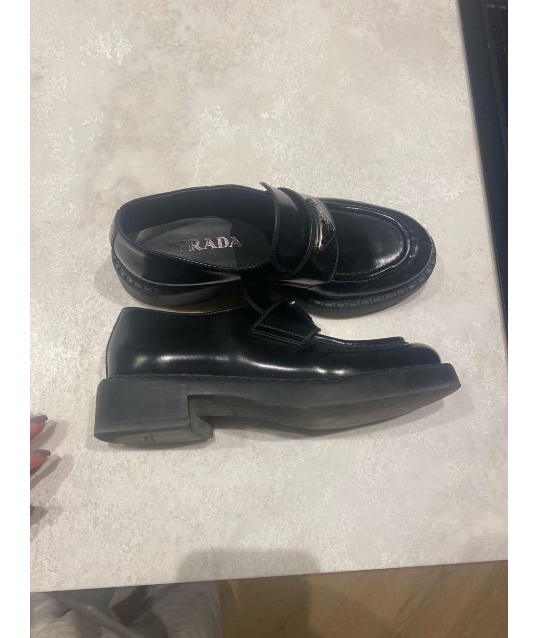 PRADA Черные кожаные лоферы, фото 4