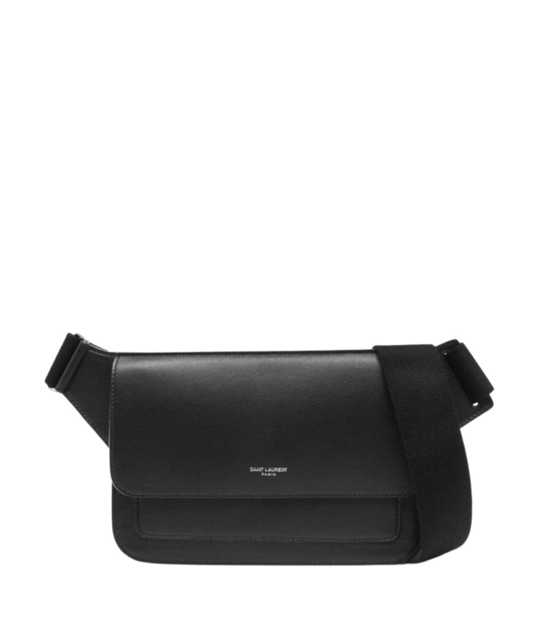 SAINT LAURENT Черная кожаная сумка на плечо, фото 1