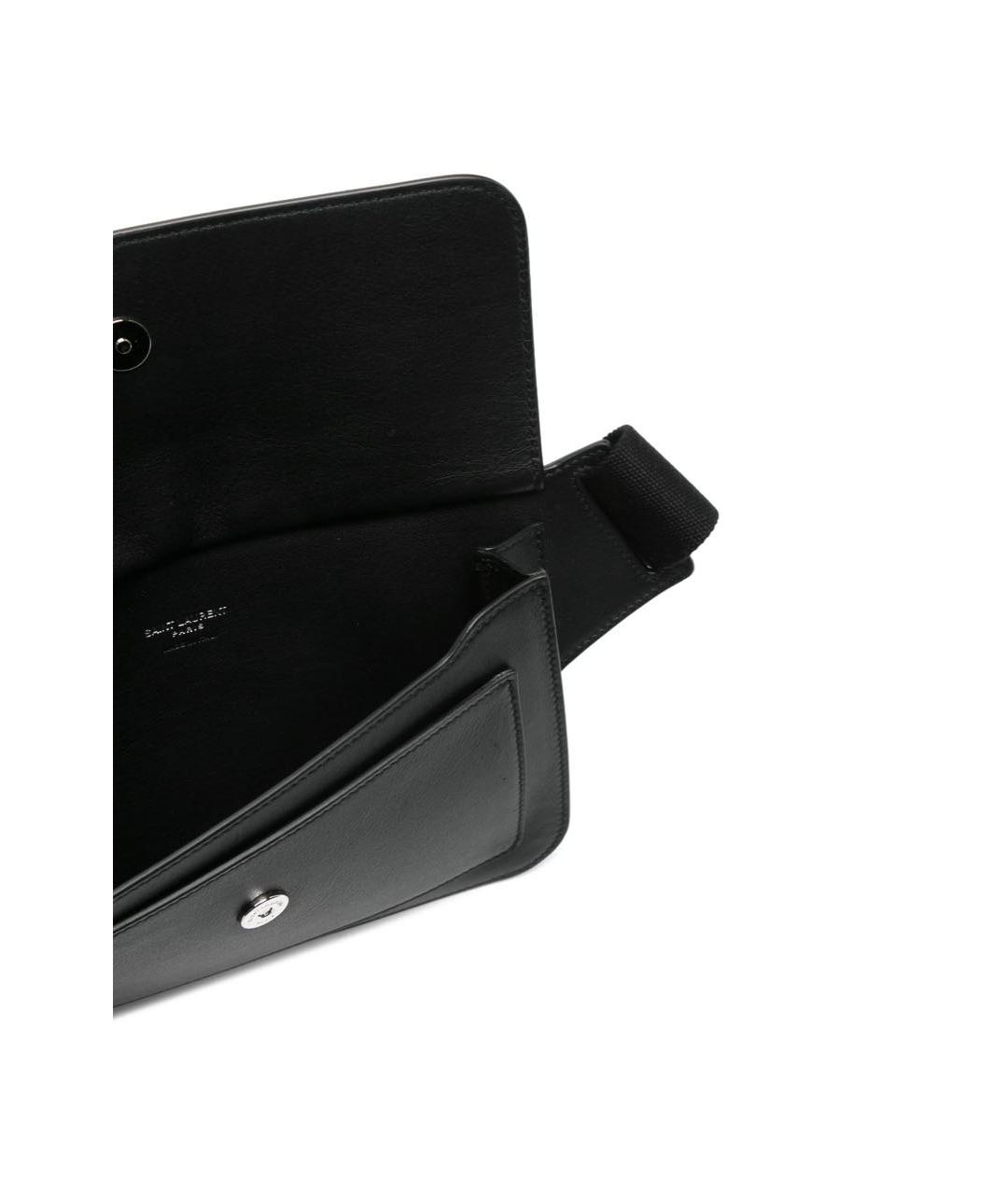 SAINT LAURENT Черная кожаная сумка на плечо, фото 3