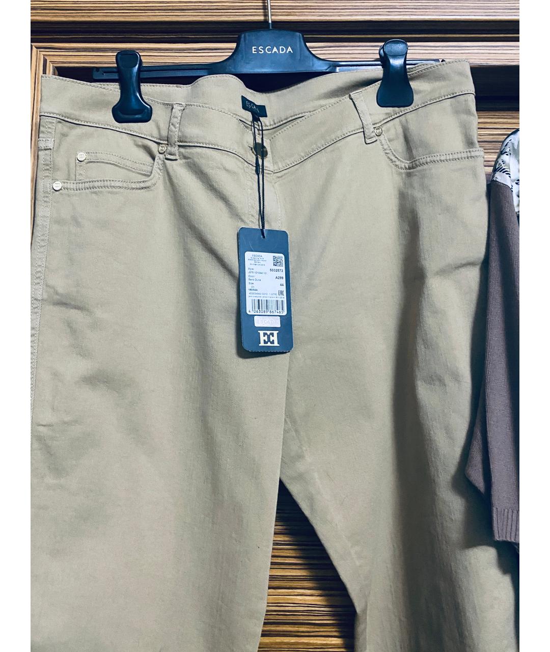 ESCADA Бежевый хлопко-эластановый костюм с брюками, фото 3