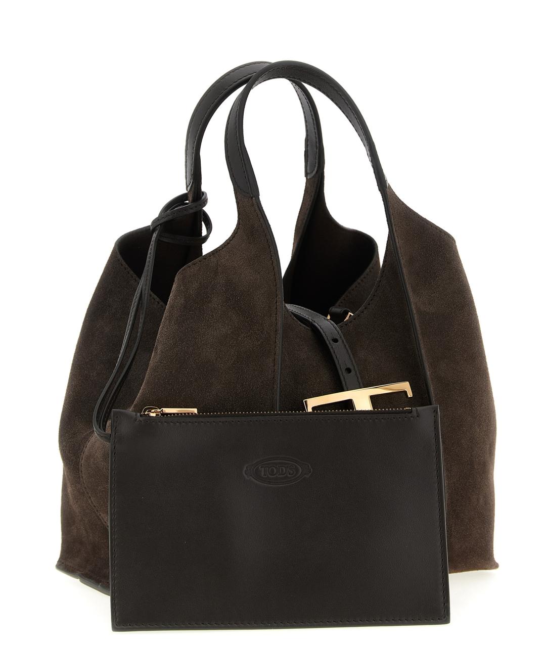 TOD'S Коричневая замшевая сумка тоут, фото 3