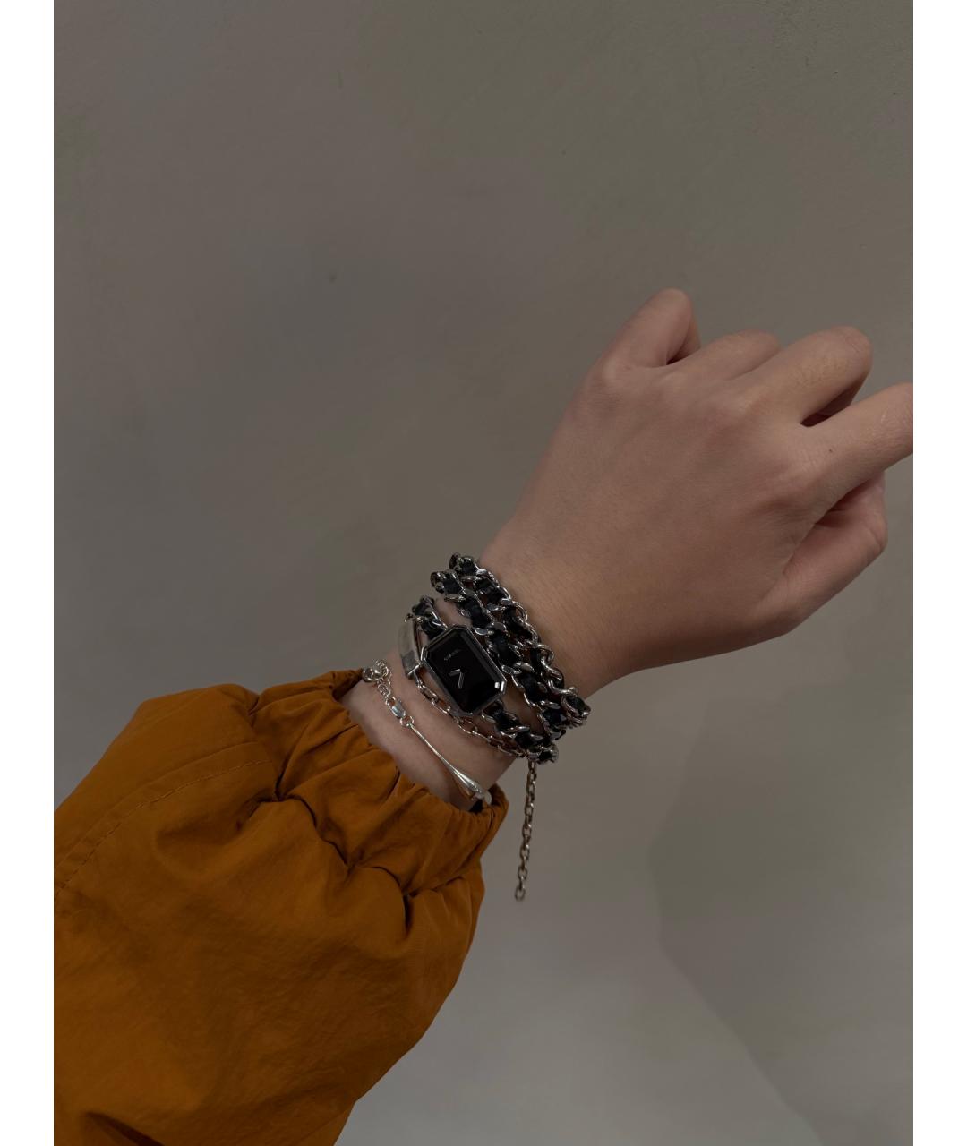 CHANEL Черные стальные часы, фото 4