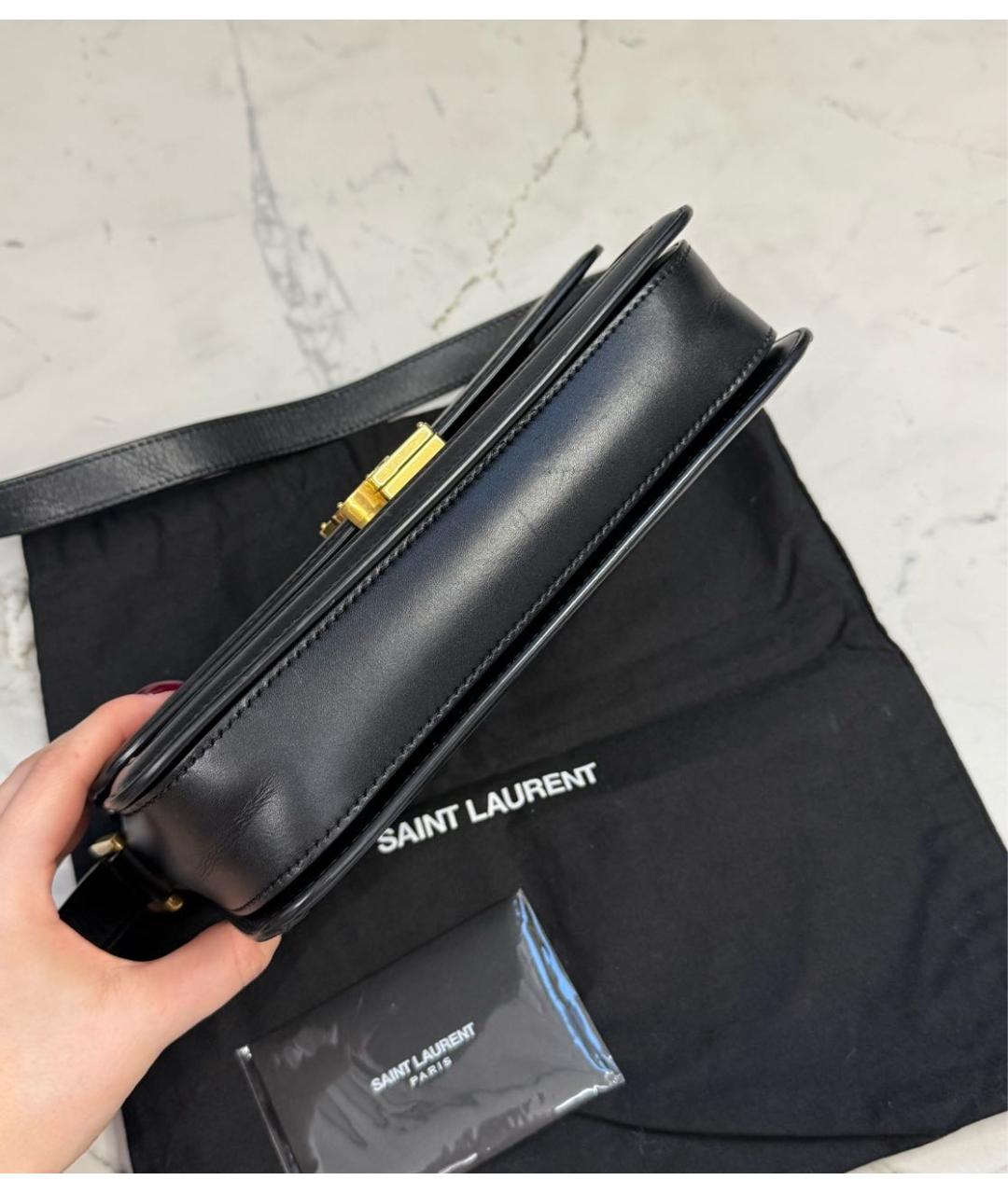 SAINT LAURENT Черная кожаная сумка через плечо, фото 3