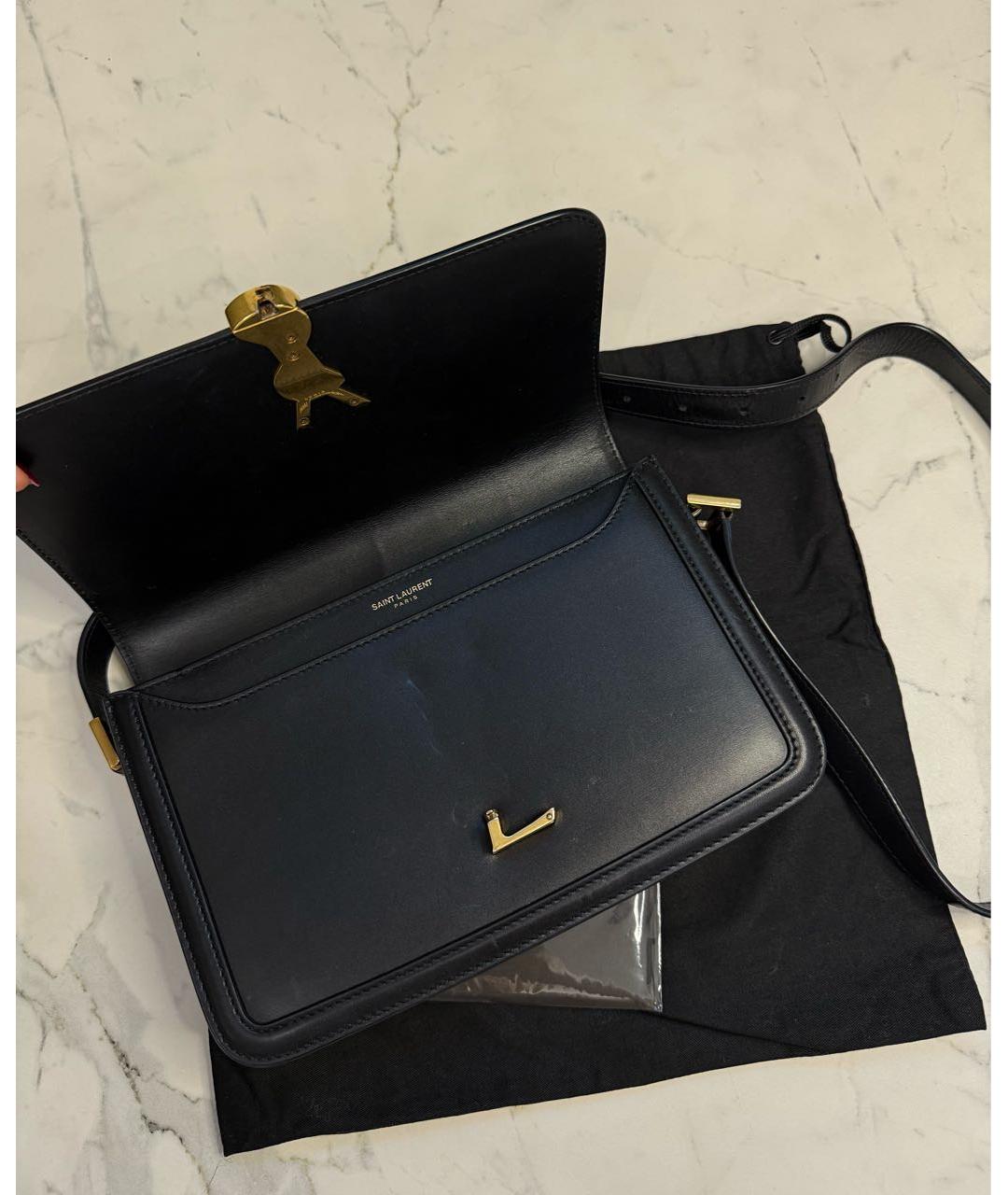 SAINT LAURENT Черная кожаная сумка через плечо, фото 7