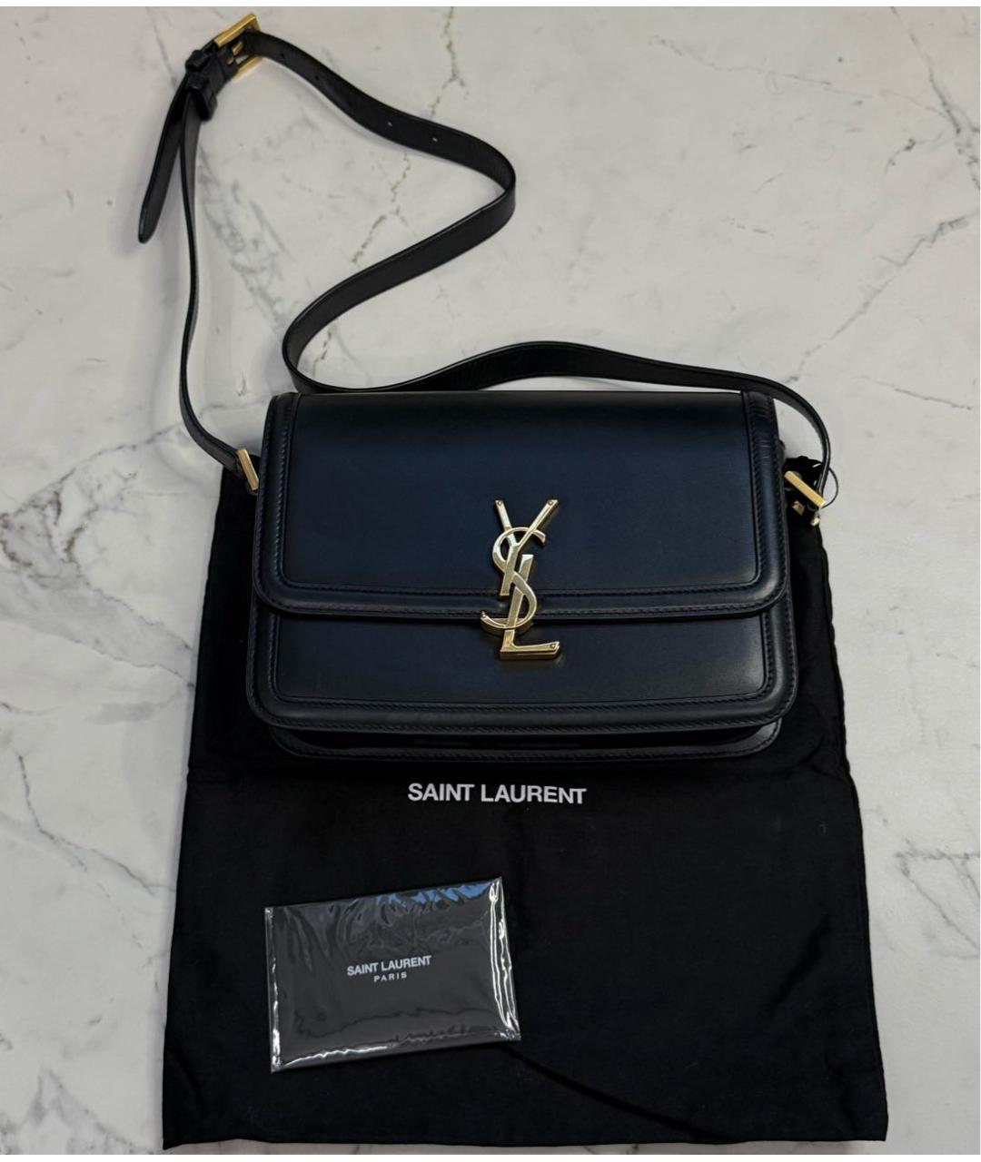 SAINT LAURENT Черная кожаная сумка через плечо, фото 9