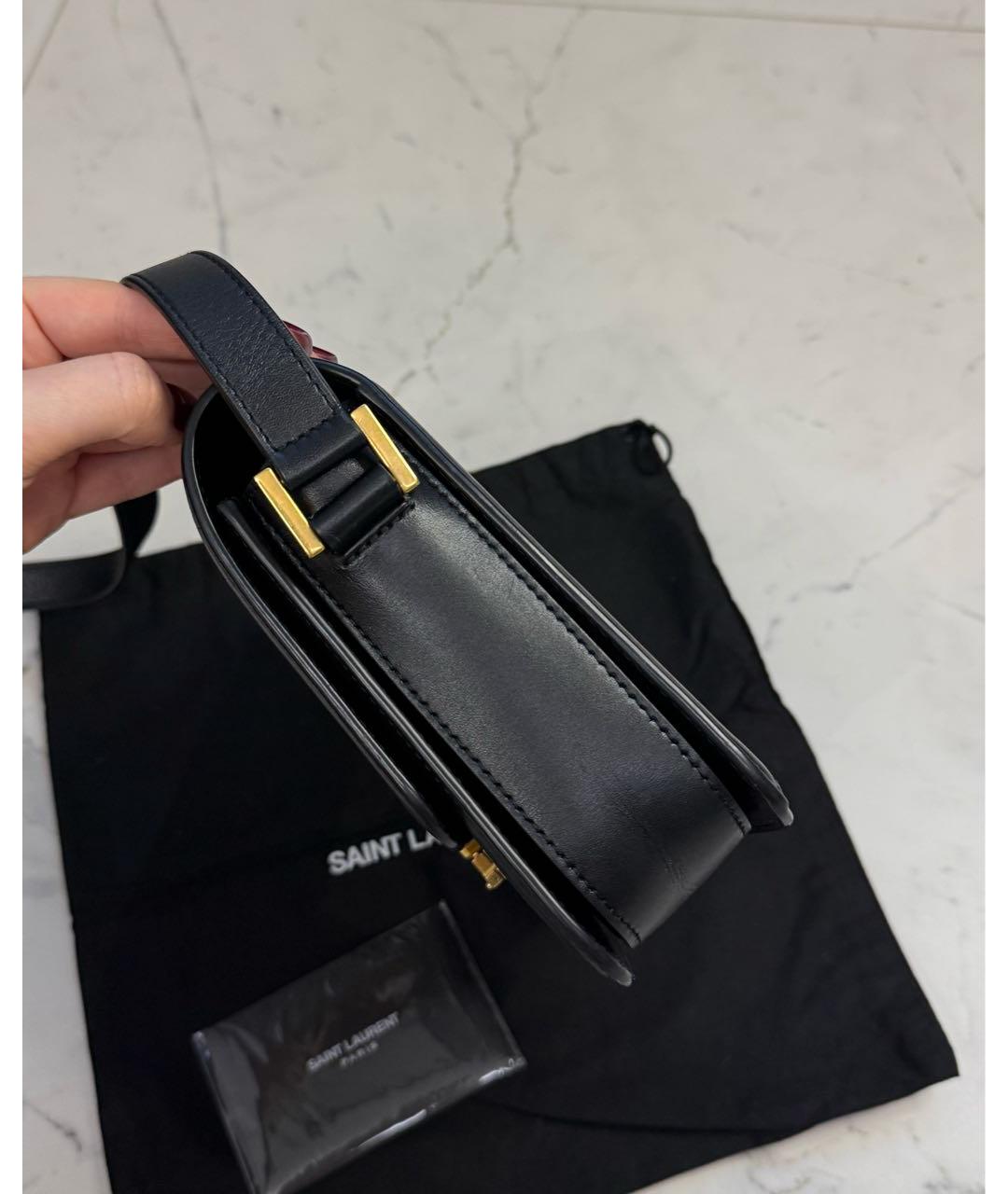 SAINT LAURENT Черная кожаная сумка через плечо, фото 5