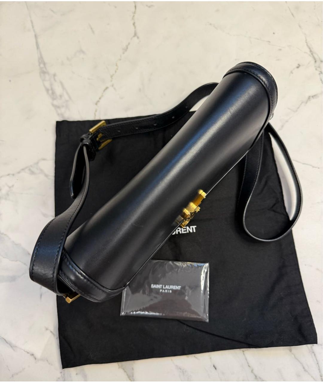SAINT LAURENT Черная кожаная сумка через плечо, фото 6