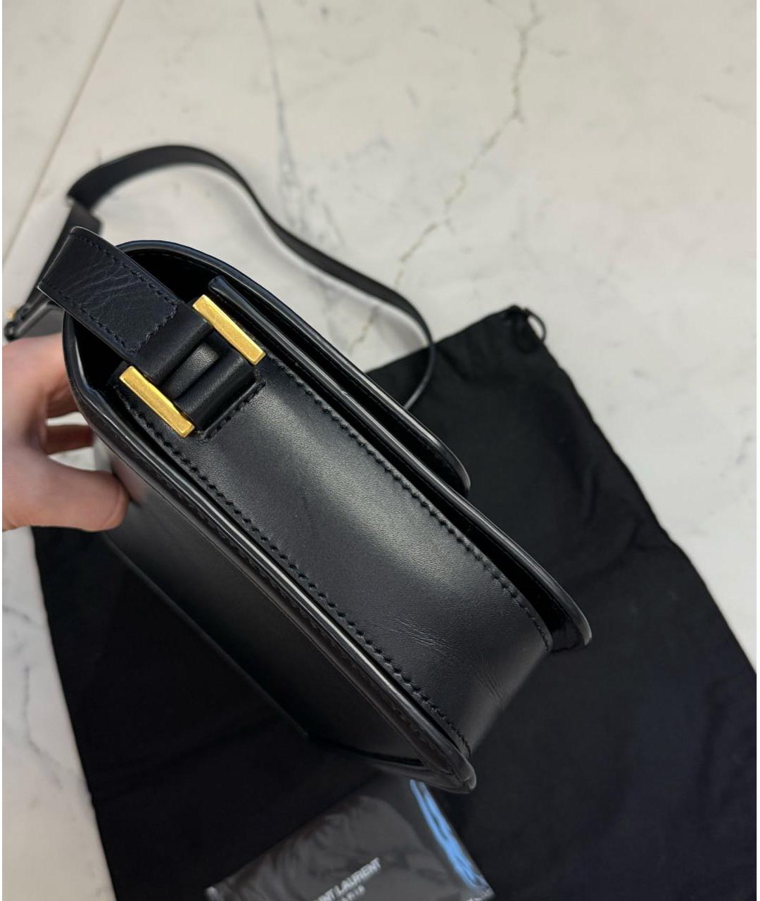 SAINT LAURENT Черная кожаная сумка через плечо, фото 4
