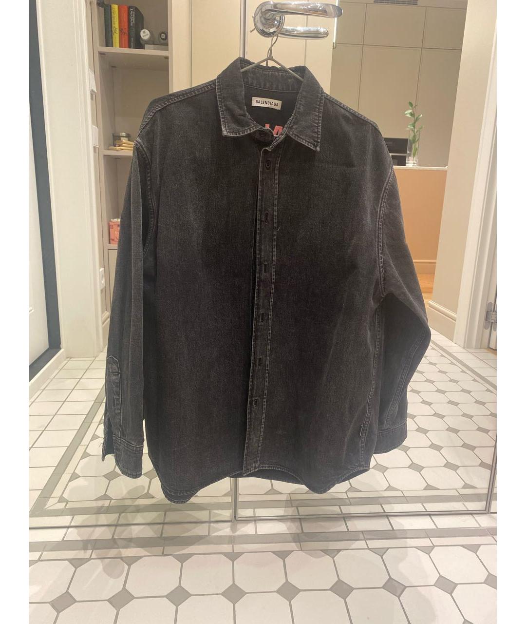 BALENCIAGA Черная хлопковая рубашка, фото 4