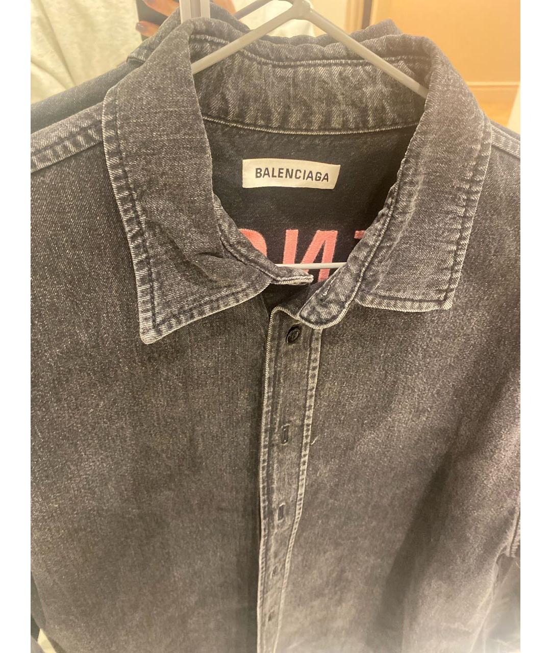 BALENCIAGA Черная хлопковая рубашка, фото 3