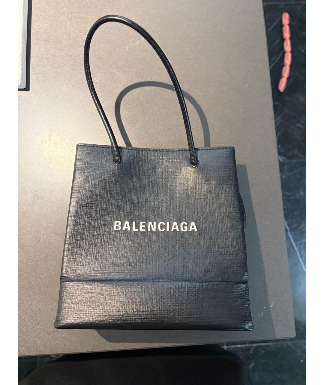 BALENCIAGA Черная кожаная сумка с короткими ручками, фото 5