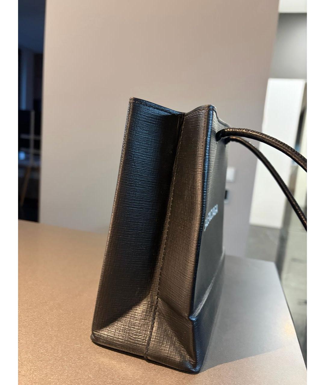 BALENCIAGA Черная кожаная сумка с короткими ручками, фото 3