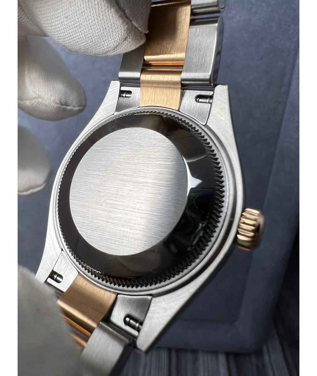 ROLEX Белые часы из желтого золота, фото 6