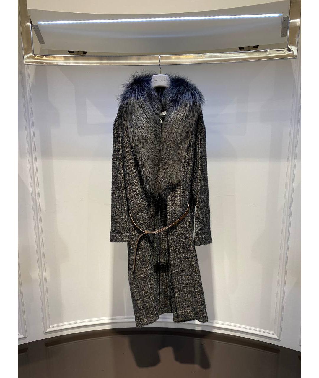 FABIANA FILIPPI Черное шерстяное пальто, фото 4