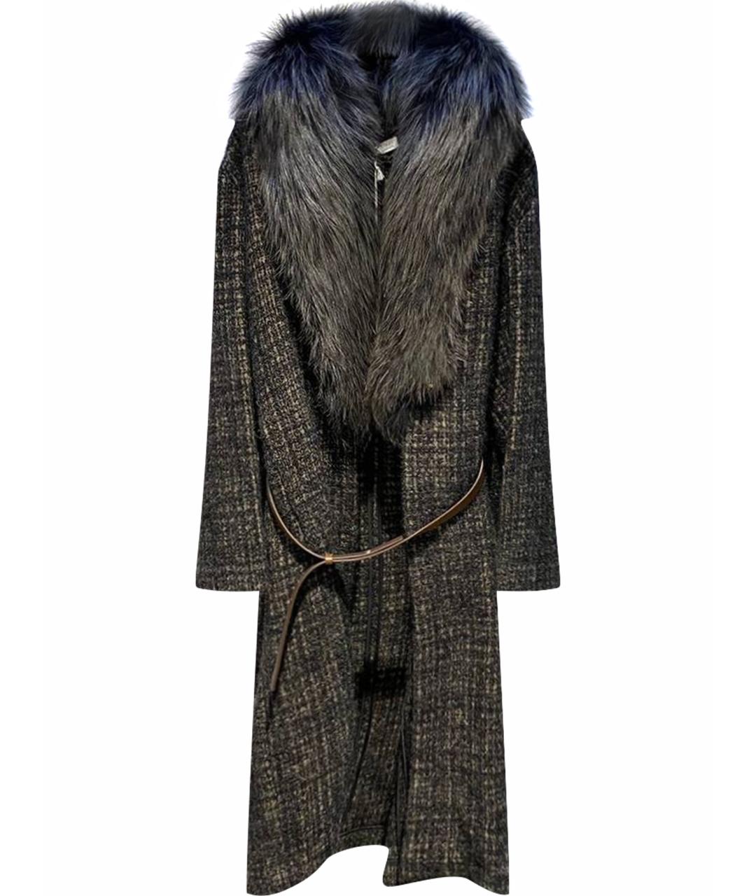 FABIANA FILIPPI Черное шерстяное пальто, фото 1