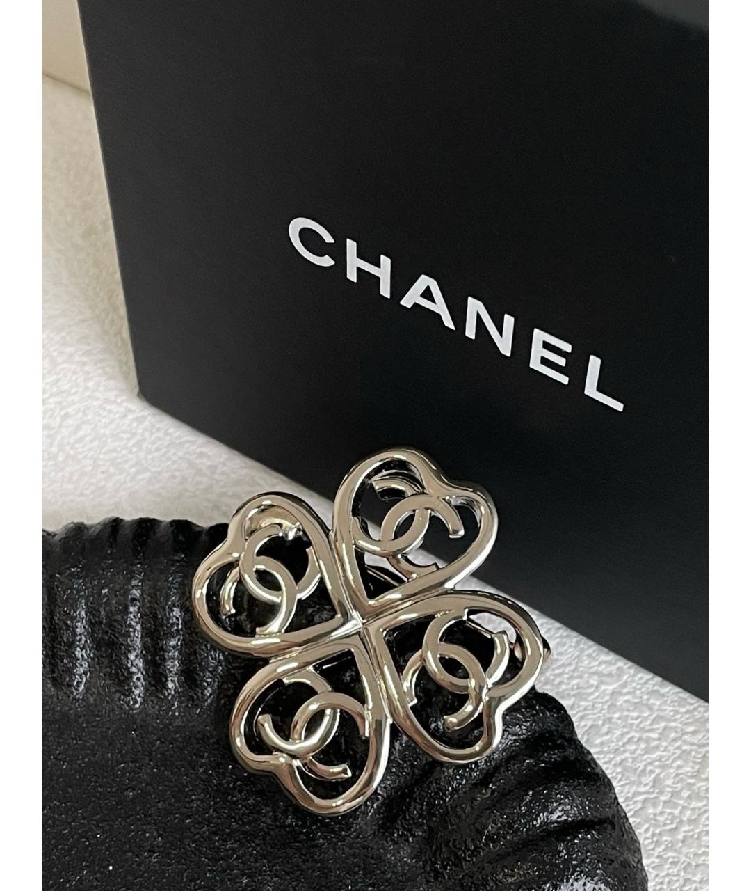 CHANEL Серебряная металлическая булавка / брошь, фото 5