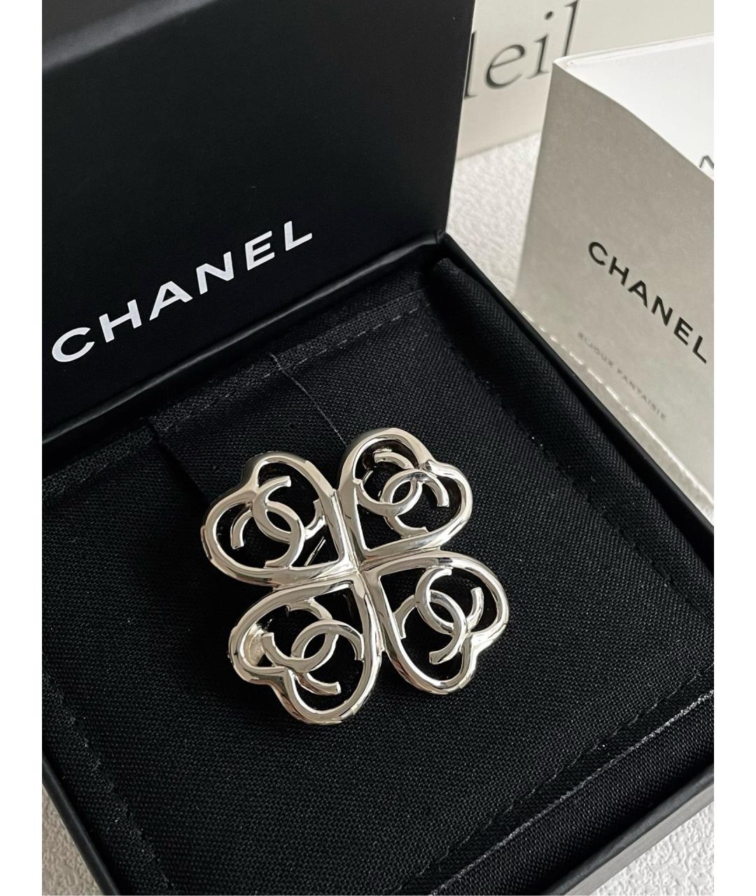 CHANEL Серебряная металлическая булавка / брошь, фото 6