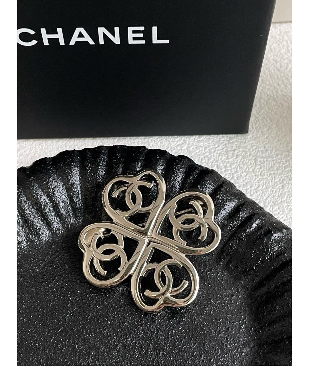 CHANEL Серебряная металлическая булавка / брошь, фото 2