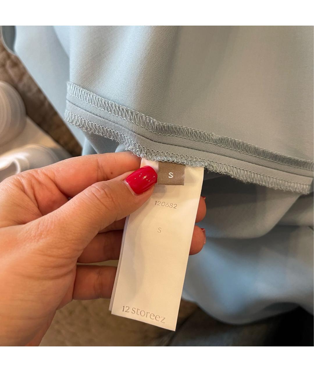 12 STOREEZ Голубое шерстяное коктейльное платье, фото 3