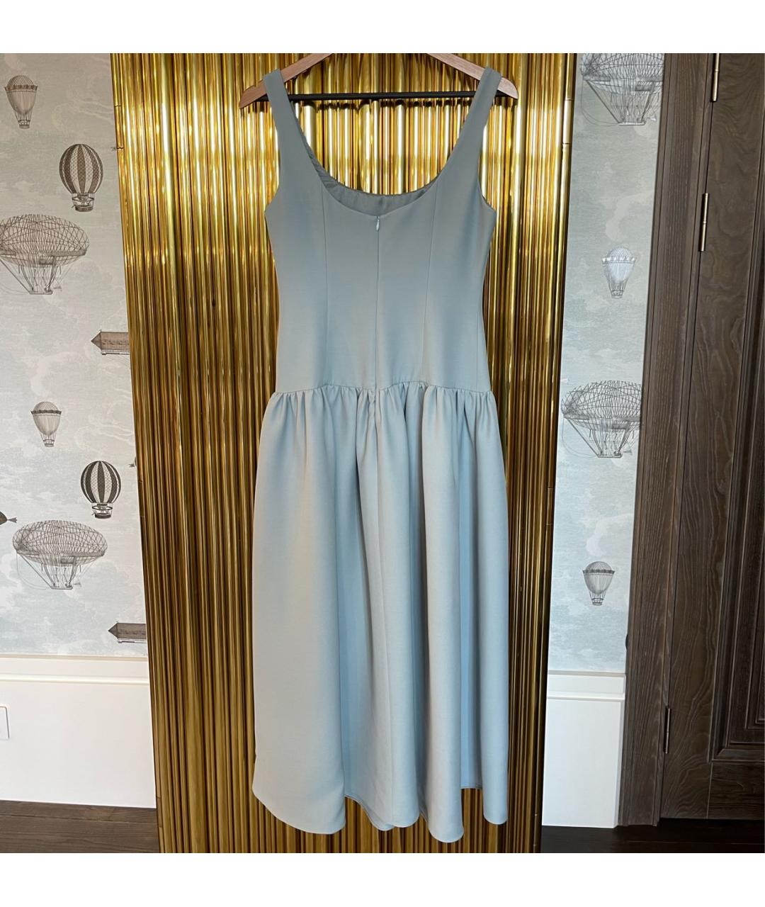 12 STOREEZ Голубое шерстяное коктейльное платье, фото 2