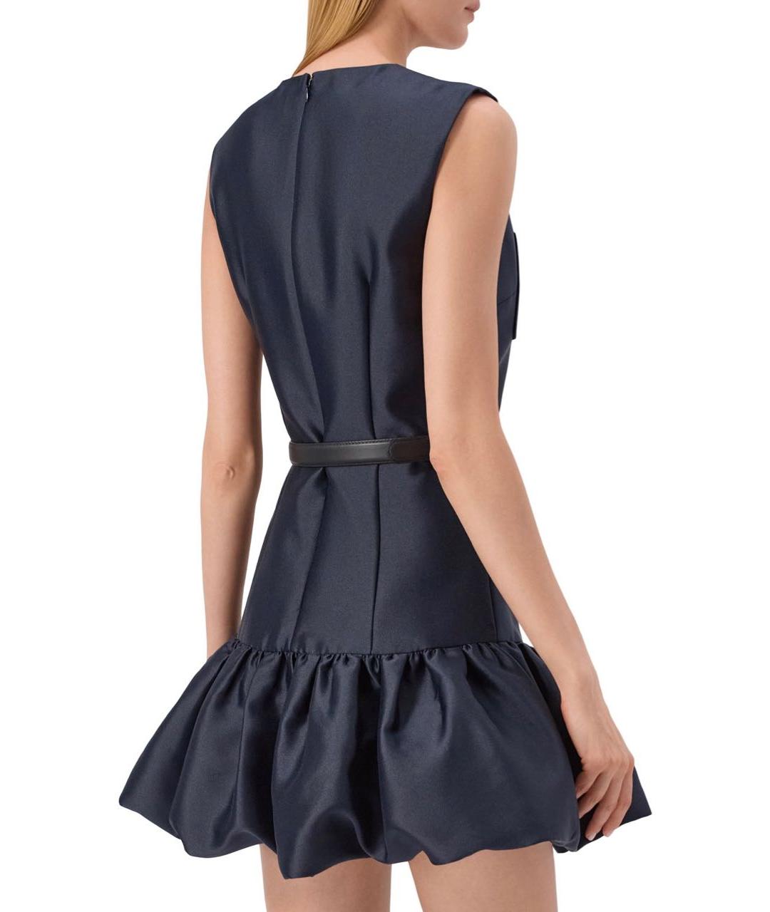 SELF-PORTRAIT Темно-синее полиэстеровое повседневное платье, фото 4