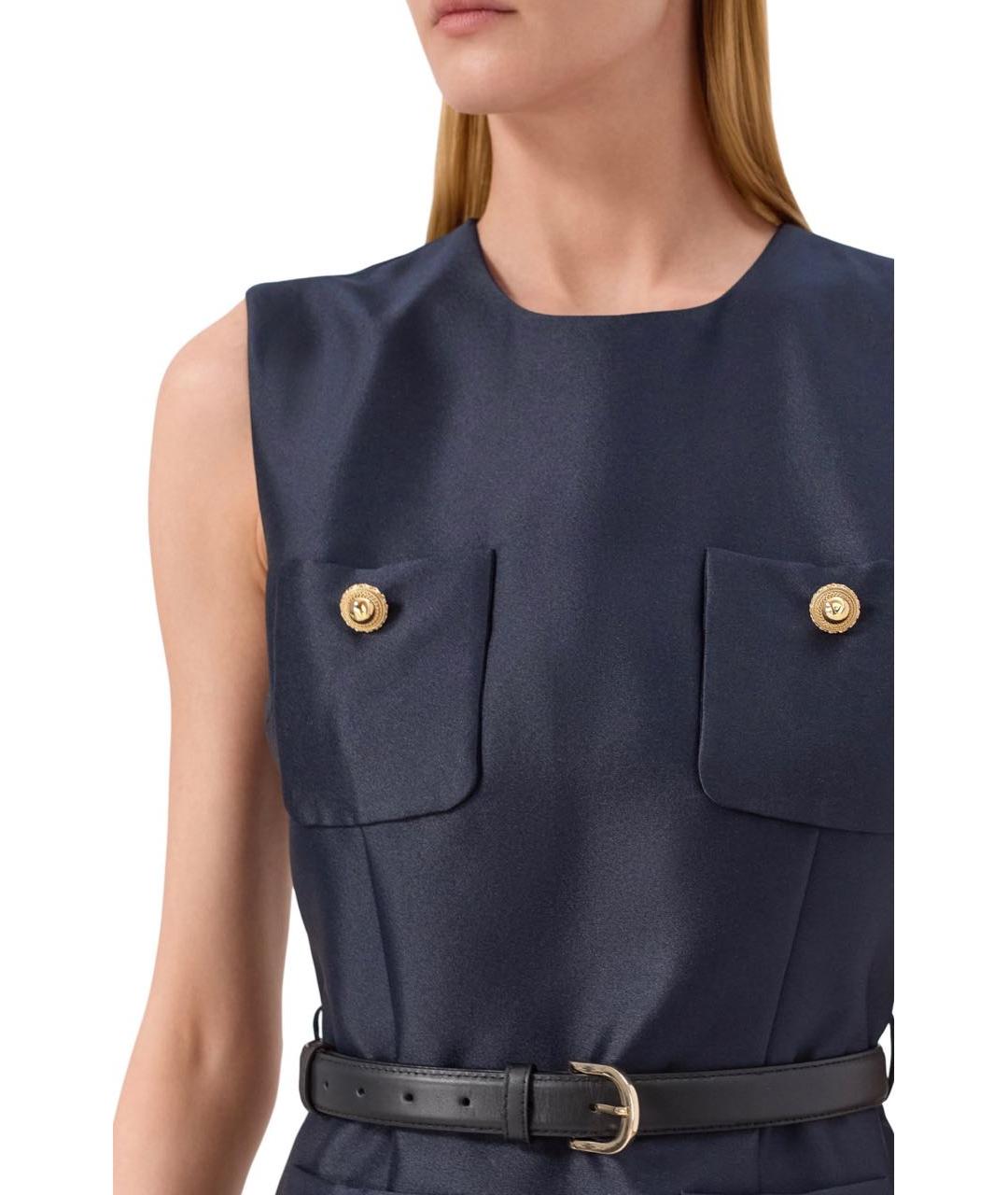 SELF-PORTRAIT Темно-синее полиэстеровое повседневное платье, фото 5