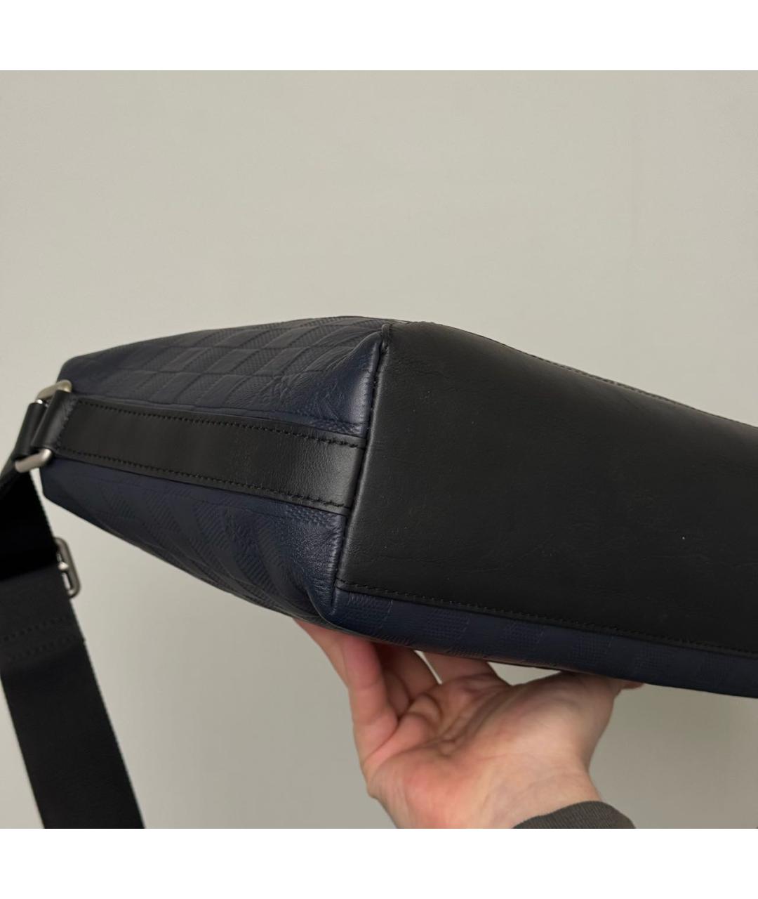LOUIS VUITTON Темно-синяя кожаная сумка на плечо, фото 7