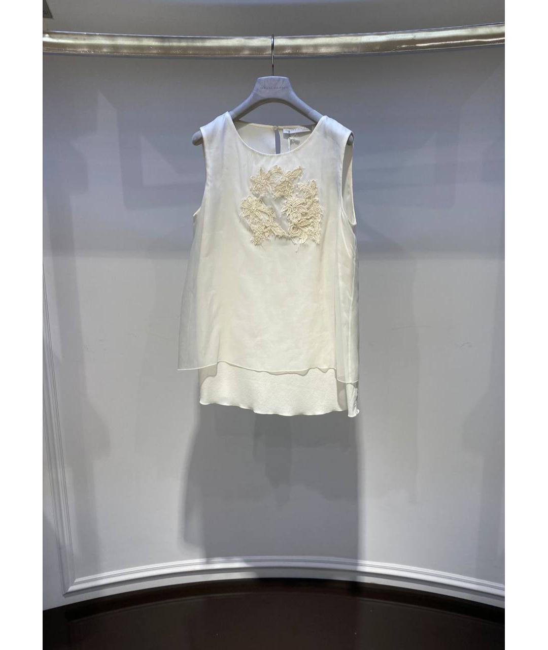 FABIANA FILIPPI Белая шелковая блузы, фото 2