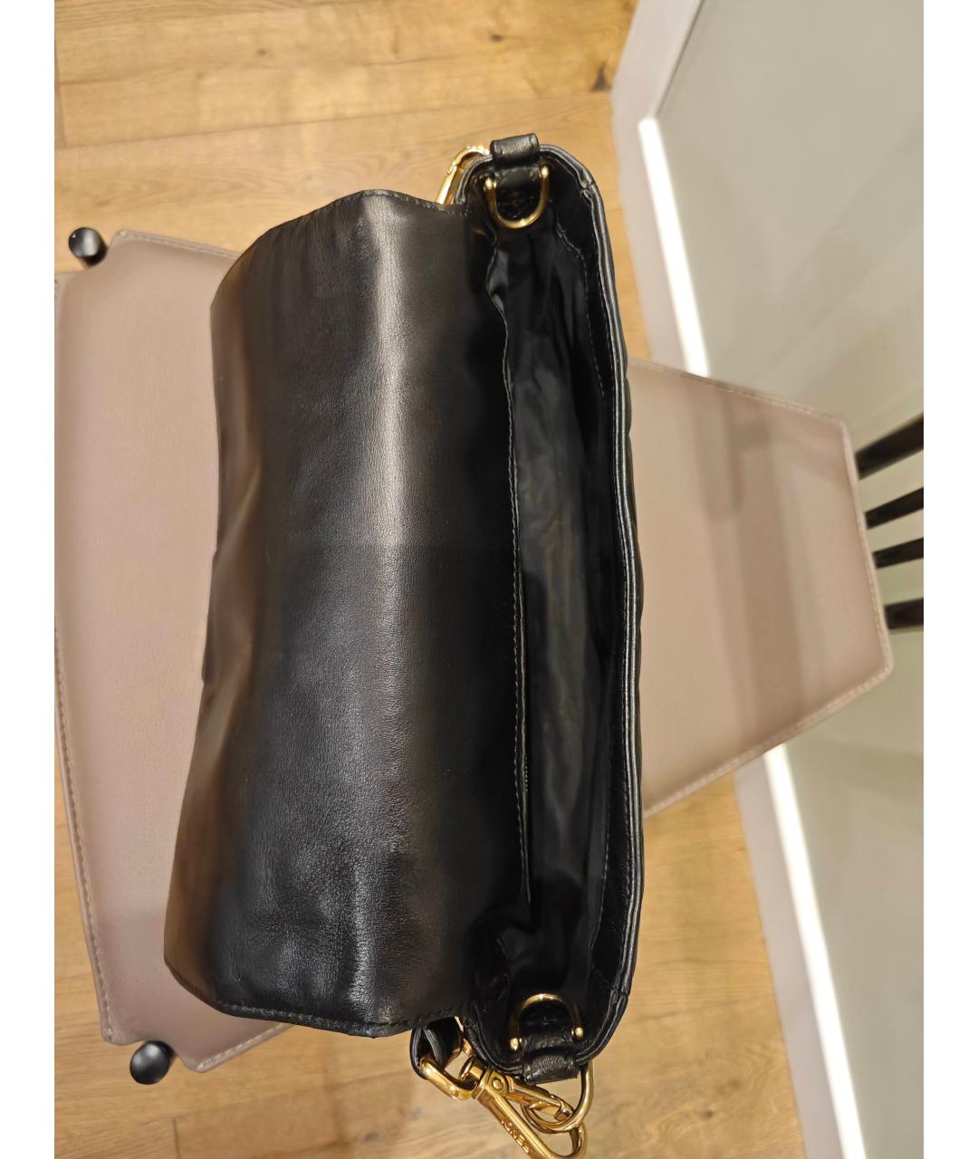 FENDI Черная кожаная сумка с короткими ручками, фото 4