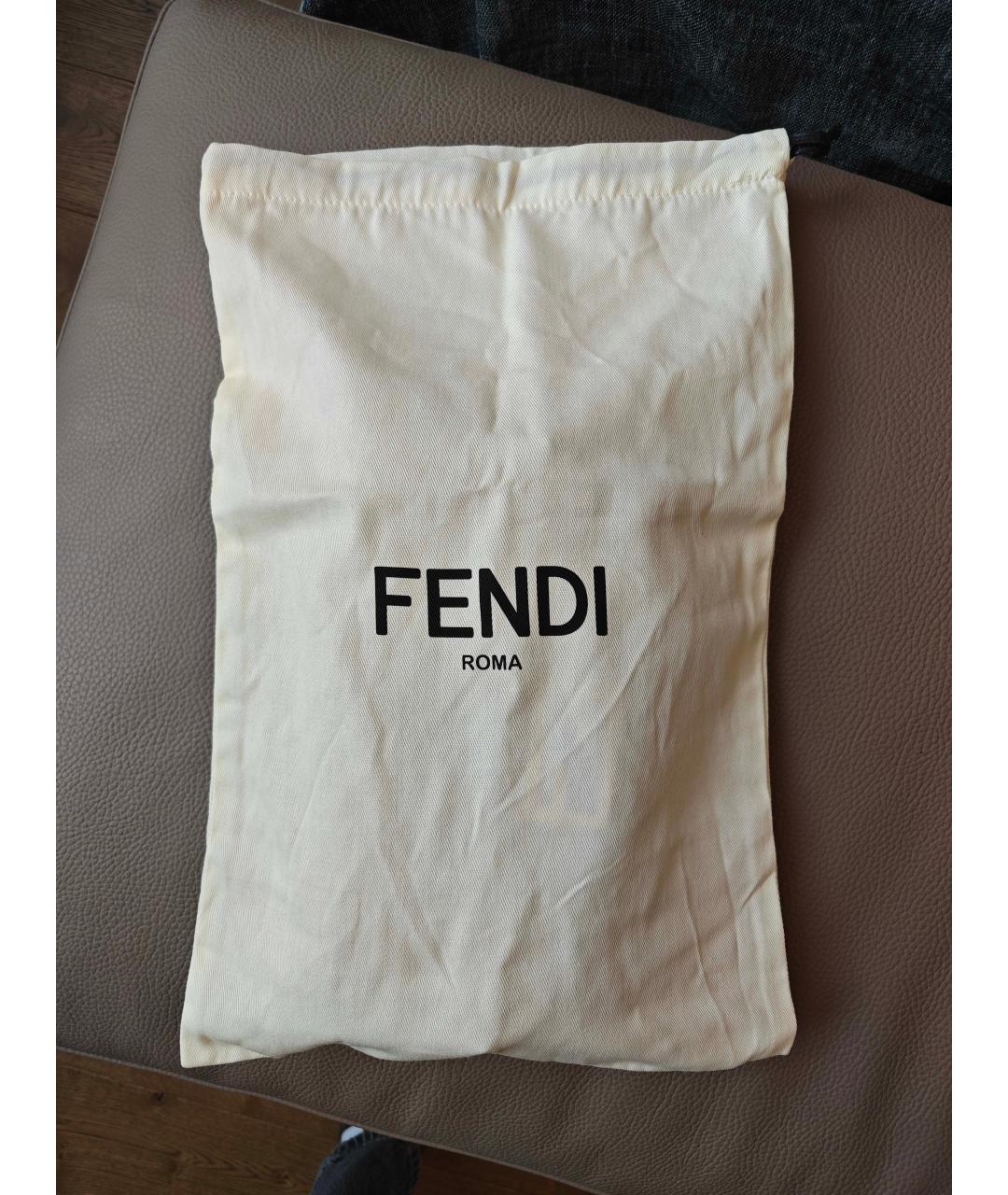 FENDI Черная кожаная сумка с короткими ручками, фото 9