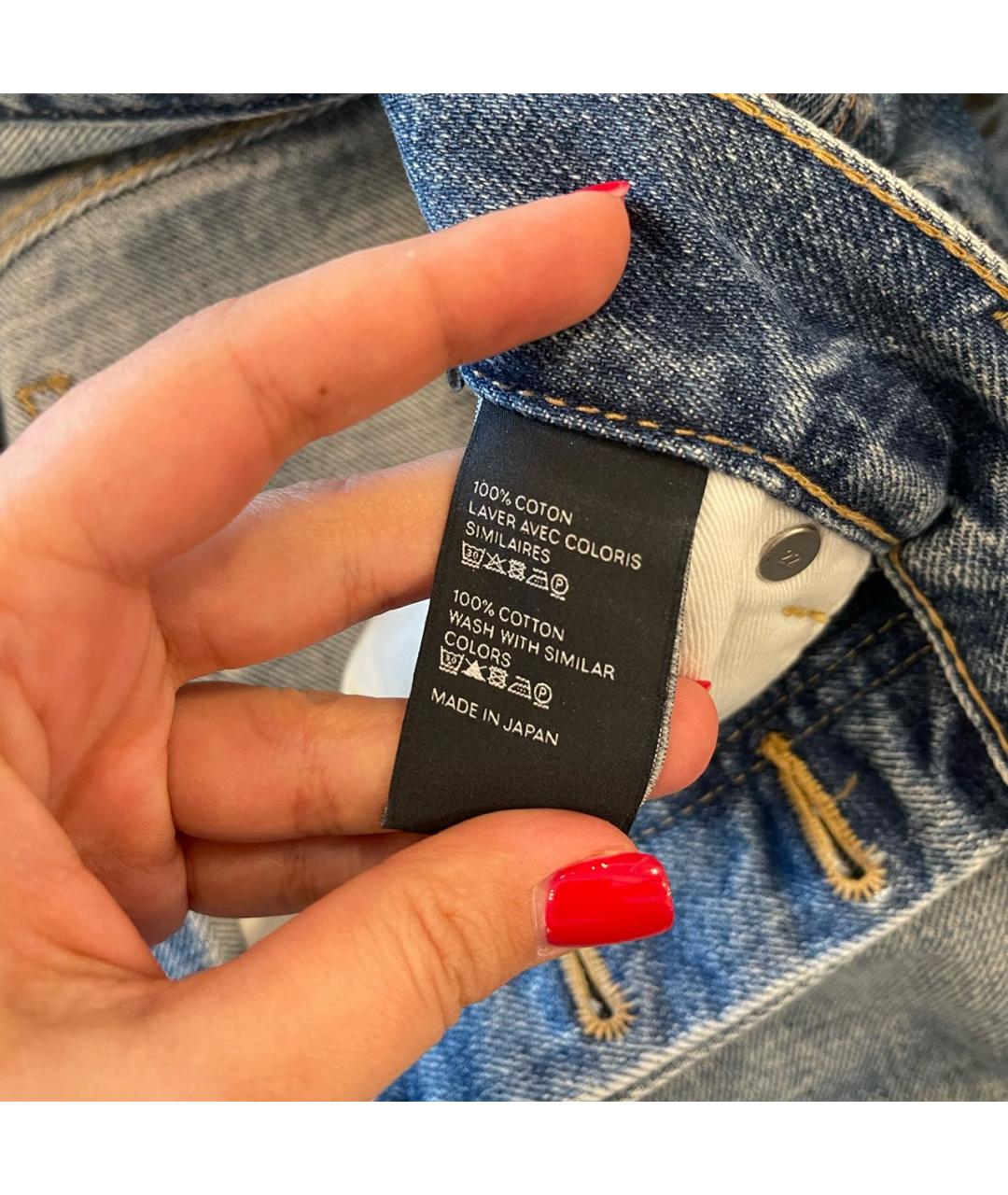 CELINE Синие прямые джинсы, фото 4