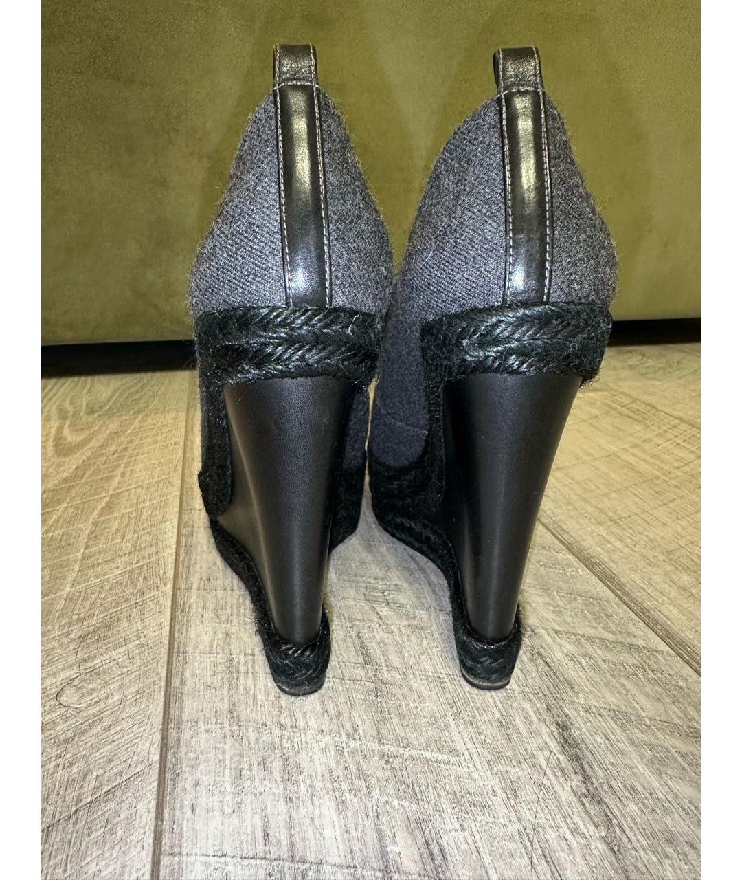 CHRISTIAN LOUBOUTIN Антрацитовые текстильные ботильоны, фото 7