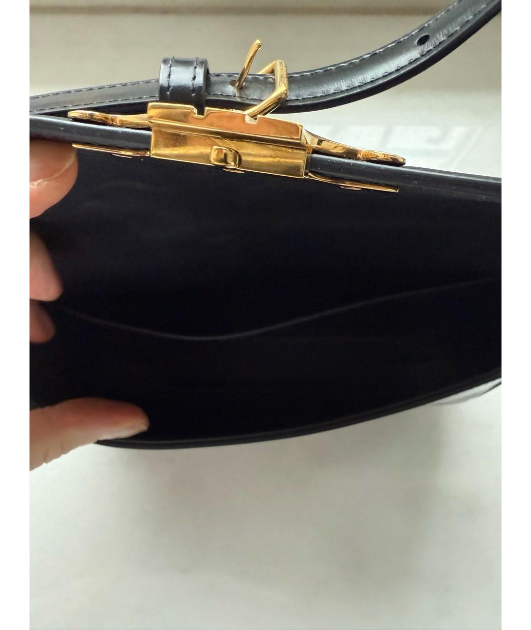 CELINE Черная кожаная сумка через плечо, фото 4