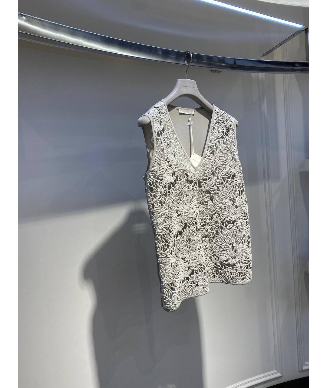 FABIANA FILIPPI Серая хлопковая майка, фото 2