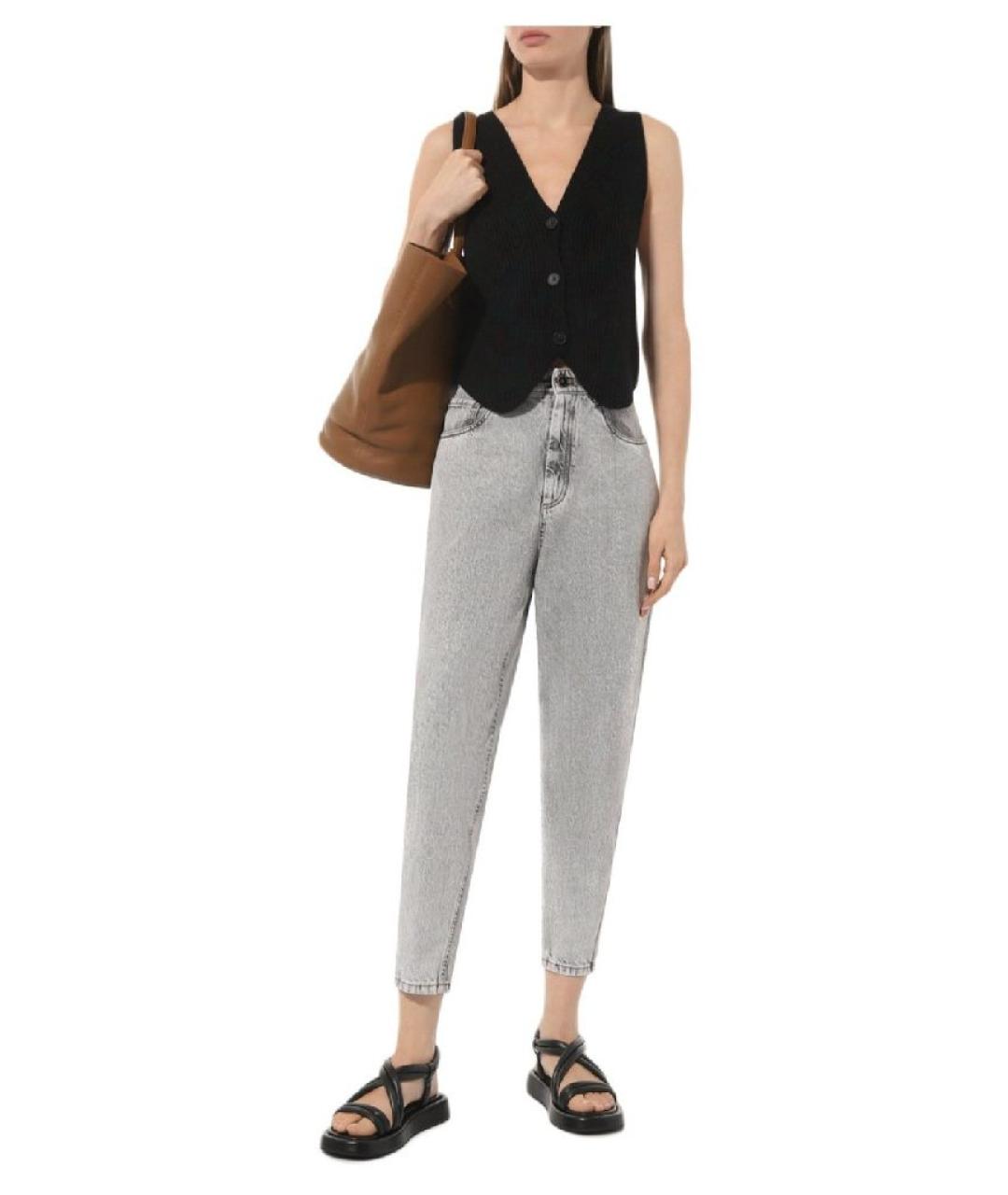 BRUNELLO CUCINELLI Серые хлопковые прямые джинсы, фото 9