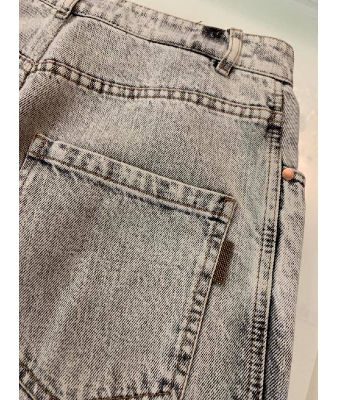 BRUNELLO CUCINELLI Серые хлопковые прямые джинсы, фото 8