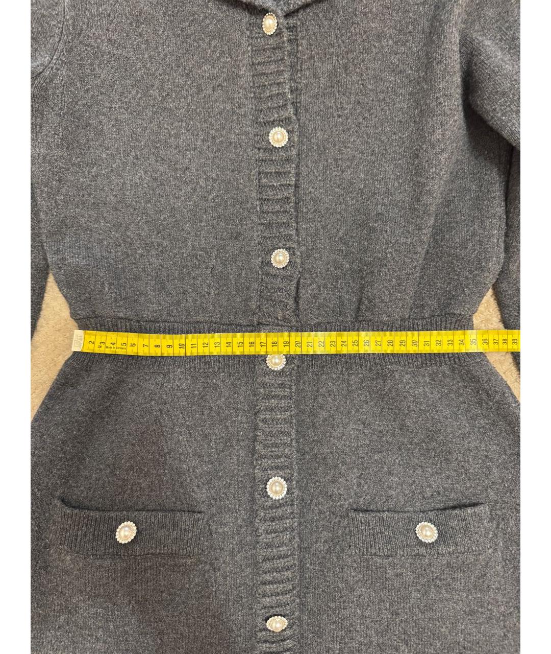 MAJE Серое шерстяное повседневное платье, фото 5