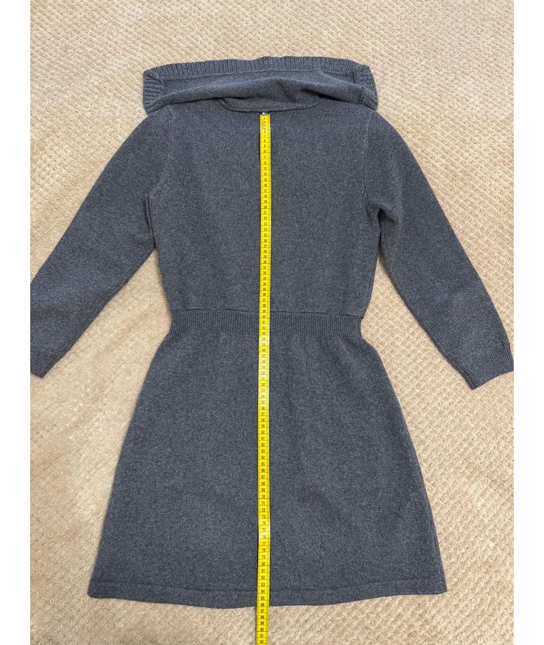 MAJE Серое шерстяное повседневное платье, фото 2