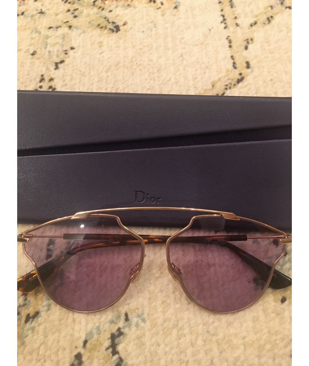 CHRISTIAN DIOR PRE-OWNED Фиолетовые пластиковые солнцезащитные очки, фото 5