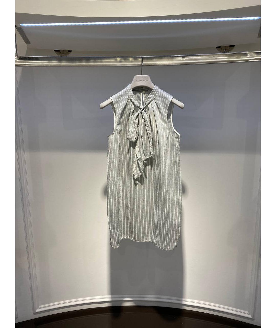 FABIANA FILIPPI Серая хлопковая блузы, фото 4