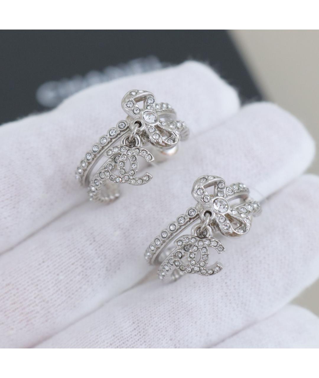 CHANEL Серебряные металлические серьги, фото 5