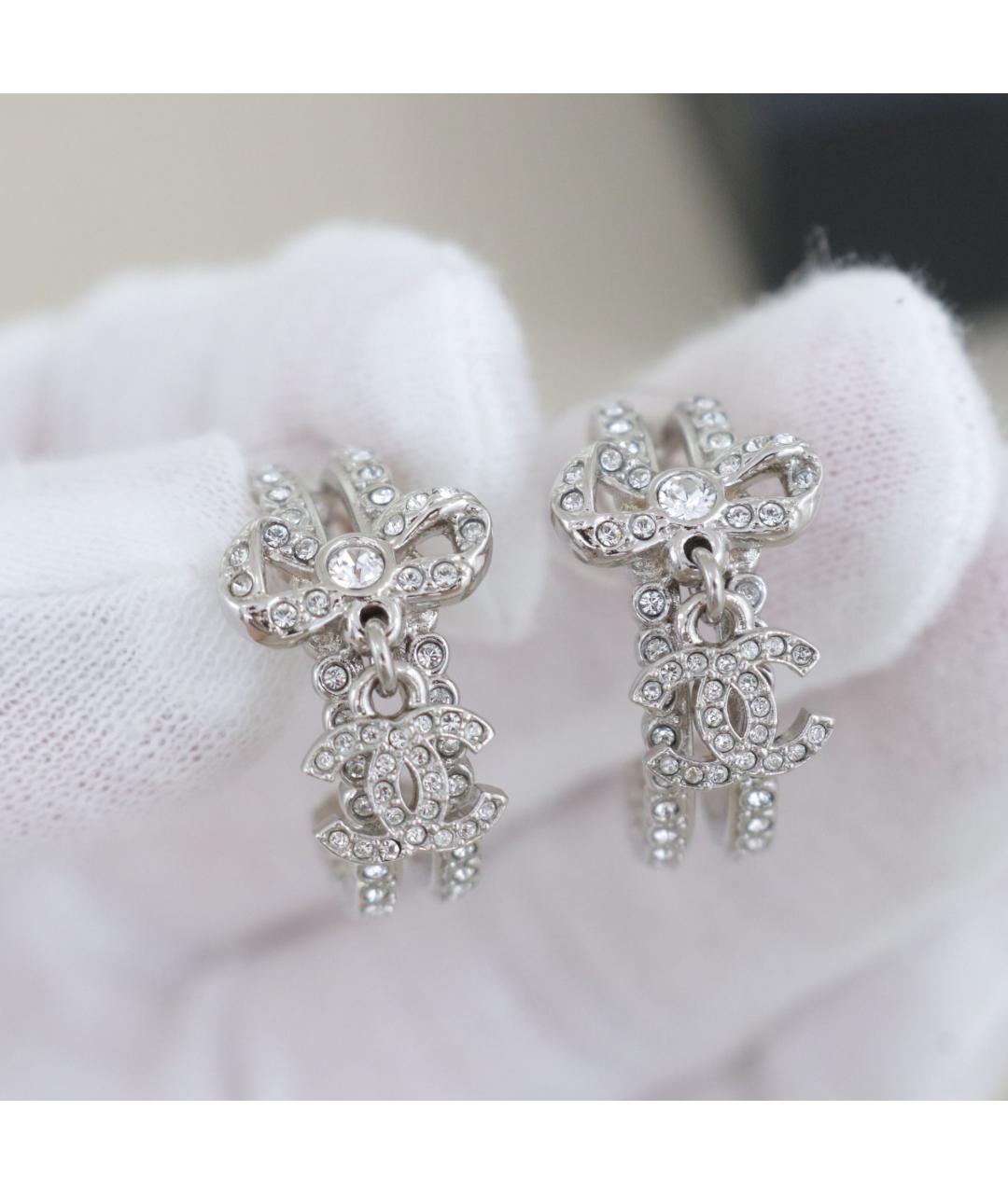 CHANEL Серебряные металлические серьги, фото 8