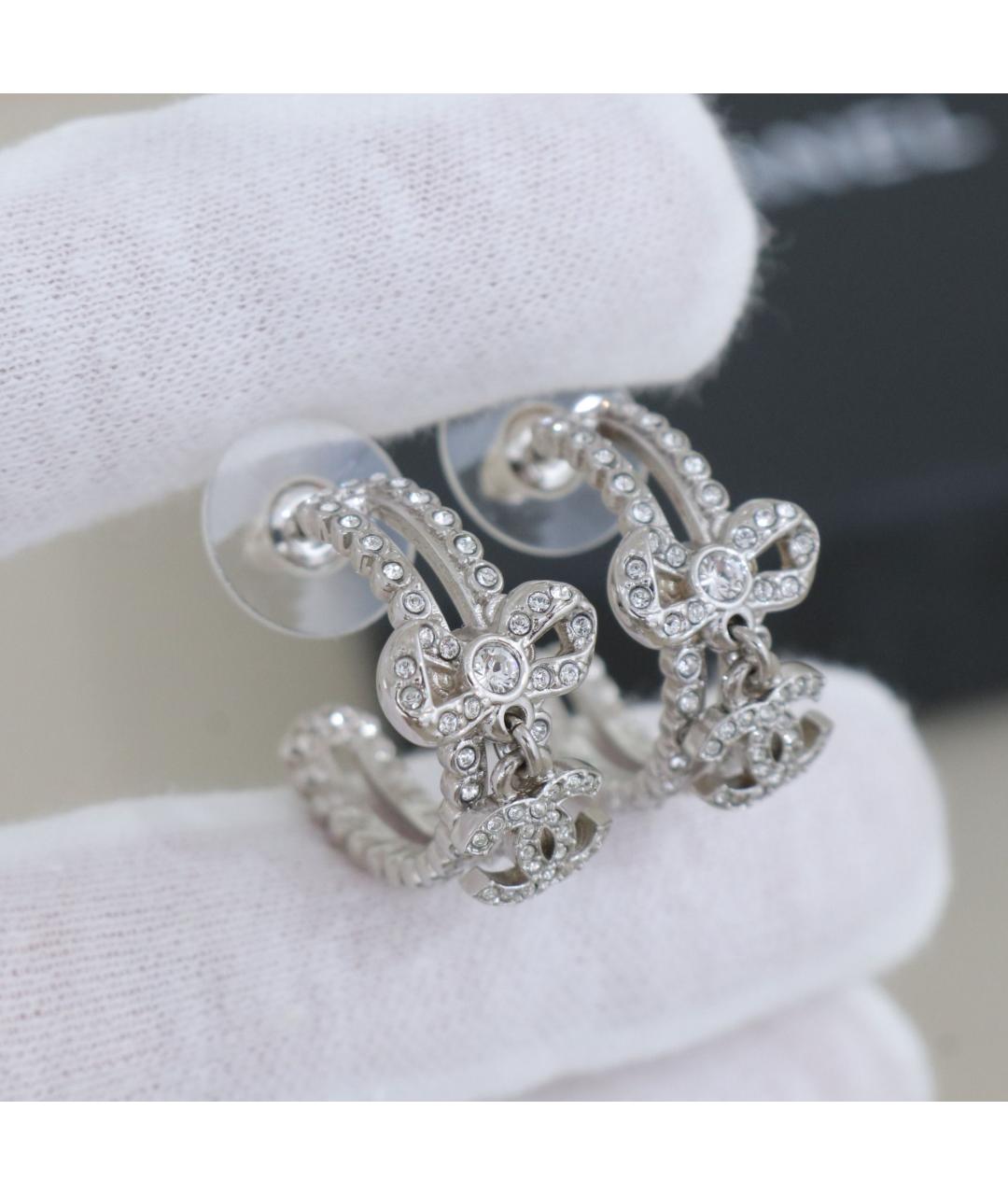 CHANEL Серебряные металлические серьги, фото 10