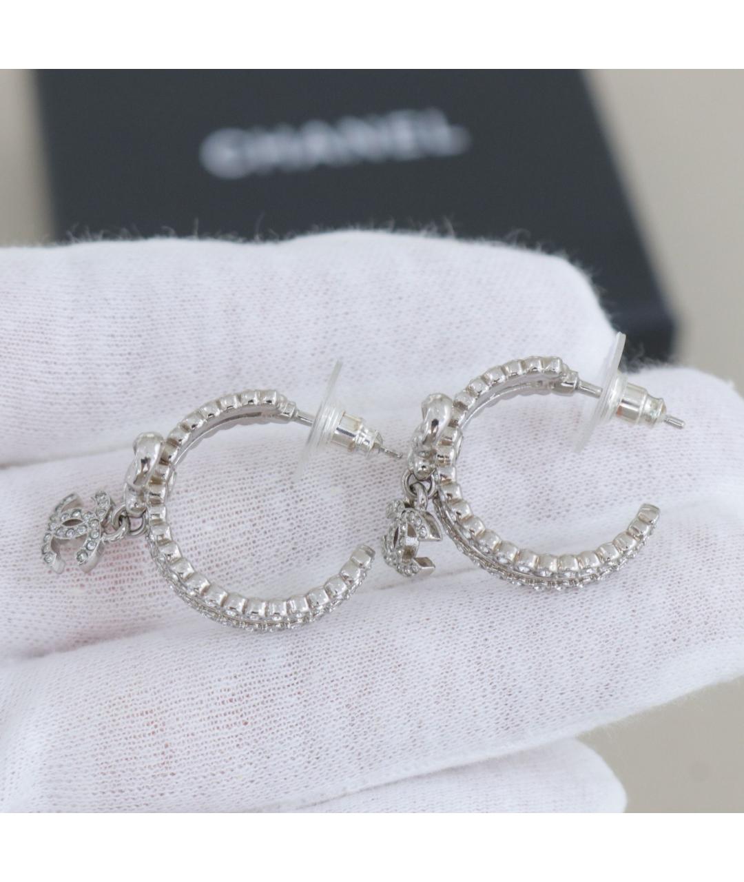 CHANEL Серебряные металлические серьги, фото 4