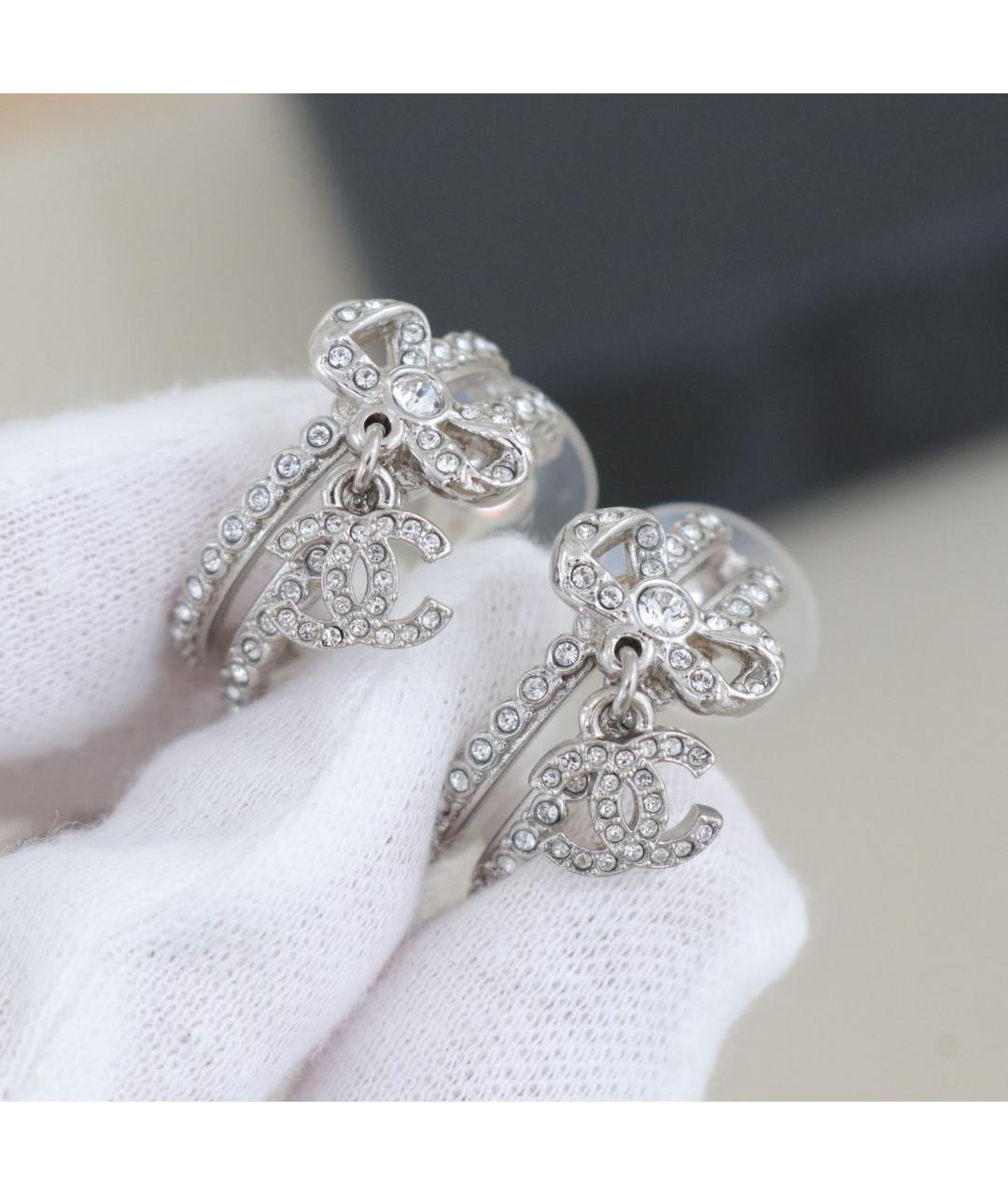 CHANEL Серебряные металлические серьги, фото 7