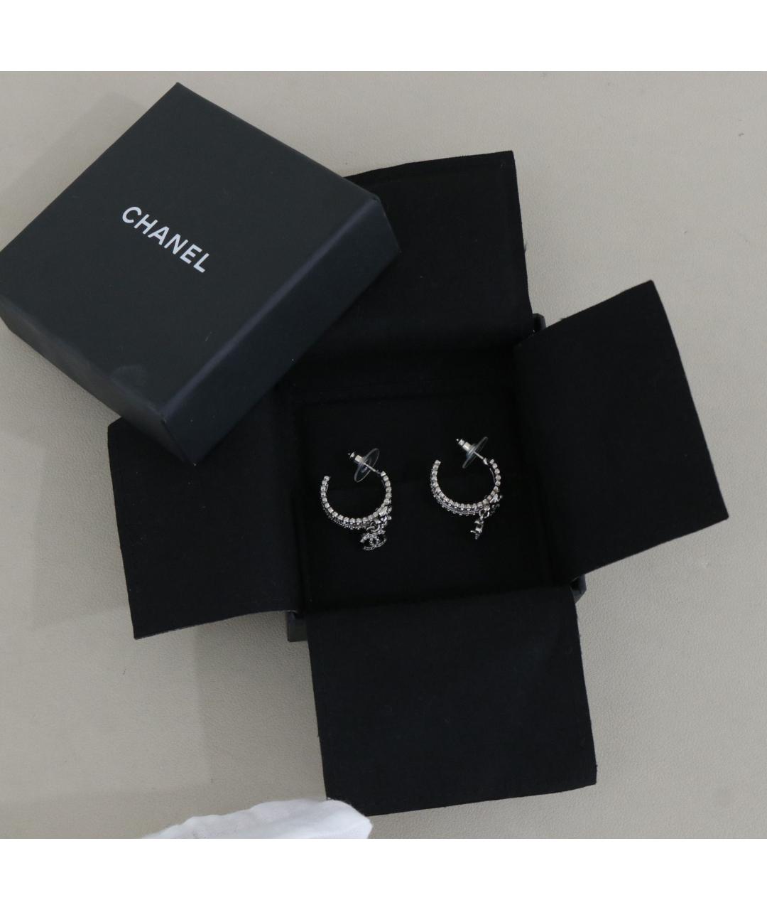 CHANEL Серебряные металлические серьги, фото 3