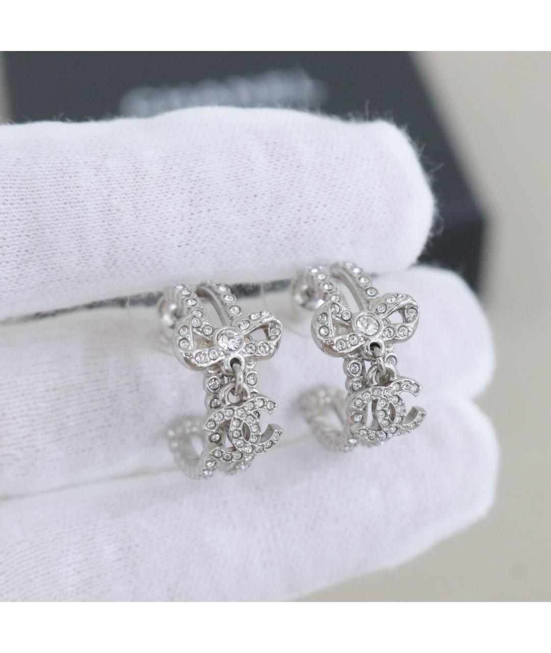 CHANEL Серебряные металлические серьги, фото 2