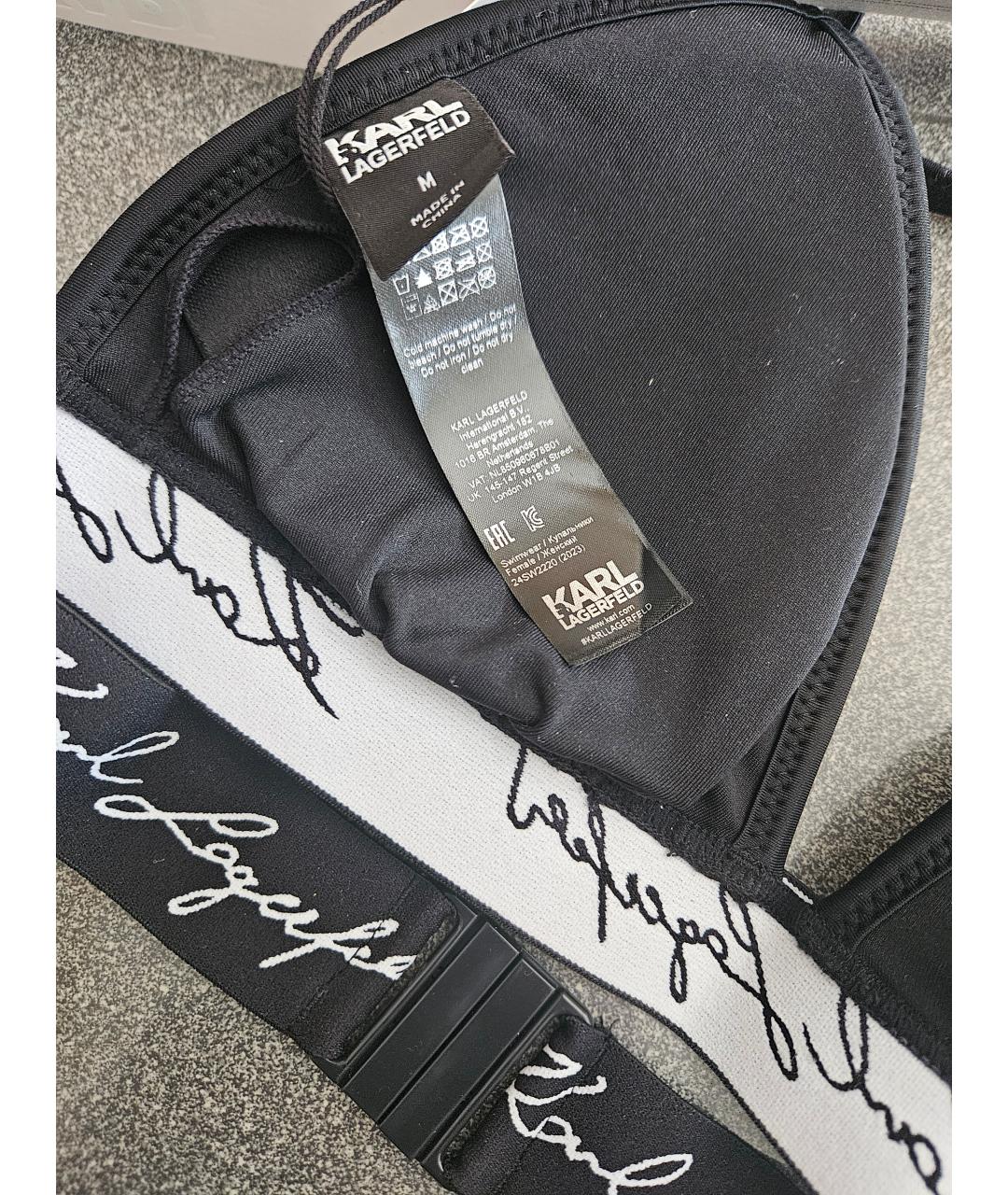 KARL LAGERFELD Черный полиэстеровый купальник, фото 3