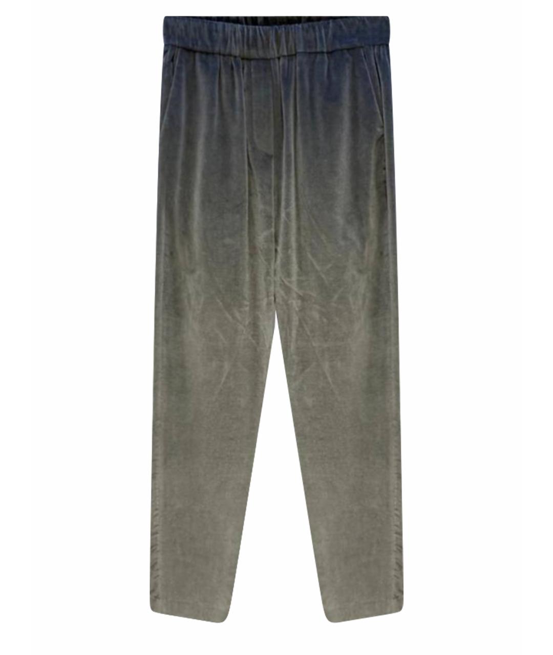 FABIANA FILIPPI Серые хлопковые прямые брюки, фото 1