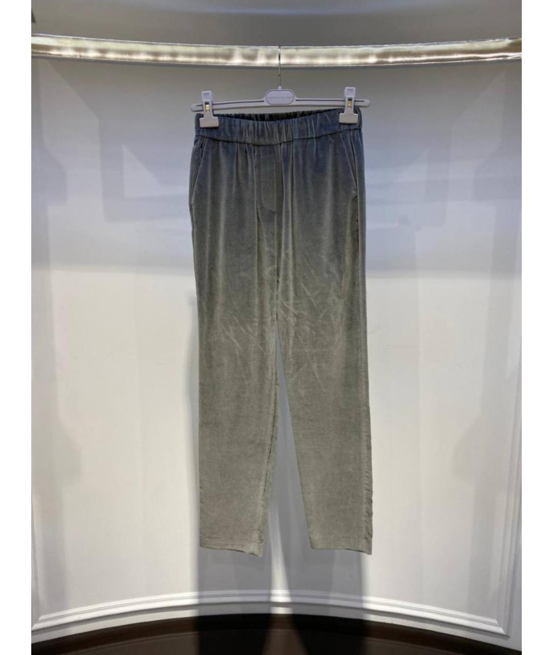 FABIANA FILIPPI Серые хлопковые прямые брюки, фото 4